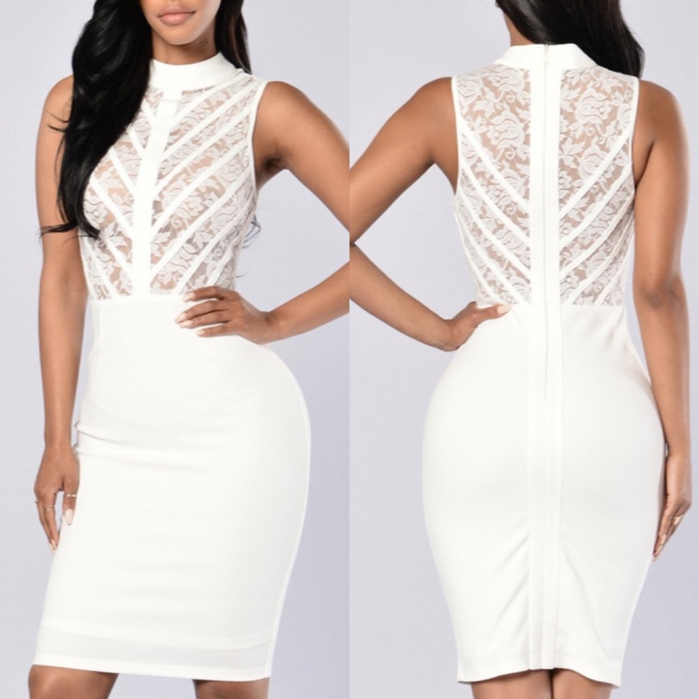 Fashionnova White midi dress